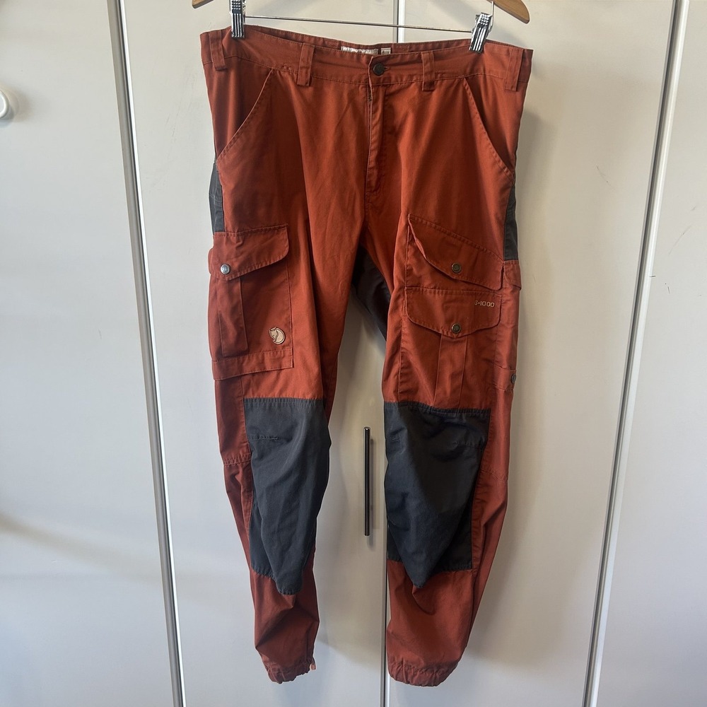Fjallraven Vidda Pro Regular Mens 36 G-1000 Trekking Pants Orange Grey EU 52